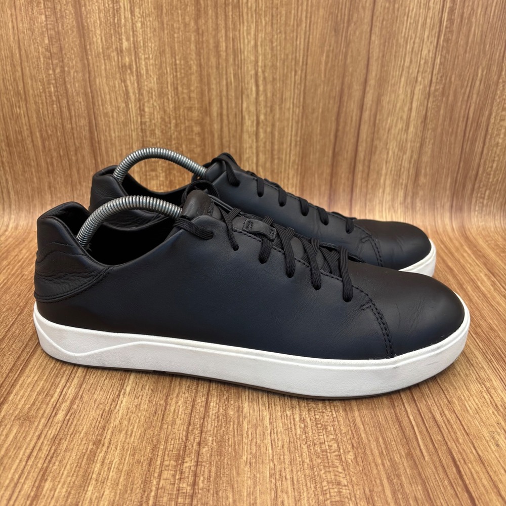 OluKai Lae'Ahi Li 'Ili Sneakers Mens 11 Black Leather Low Top 10455-OXOX